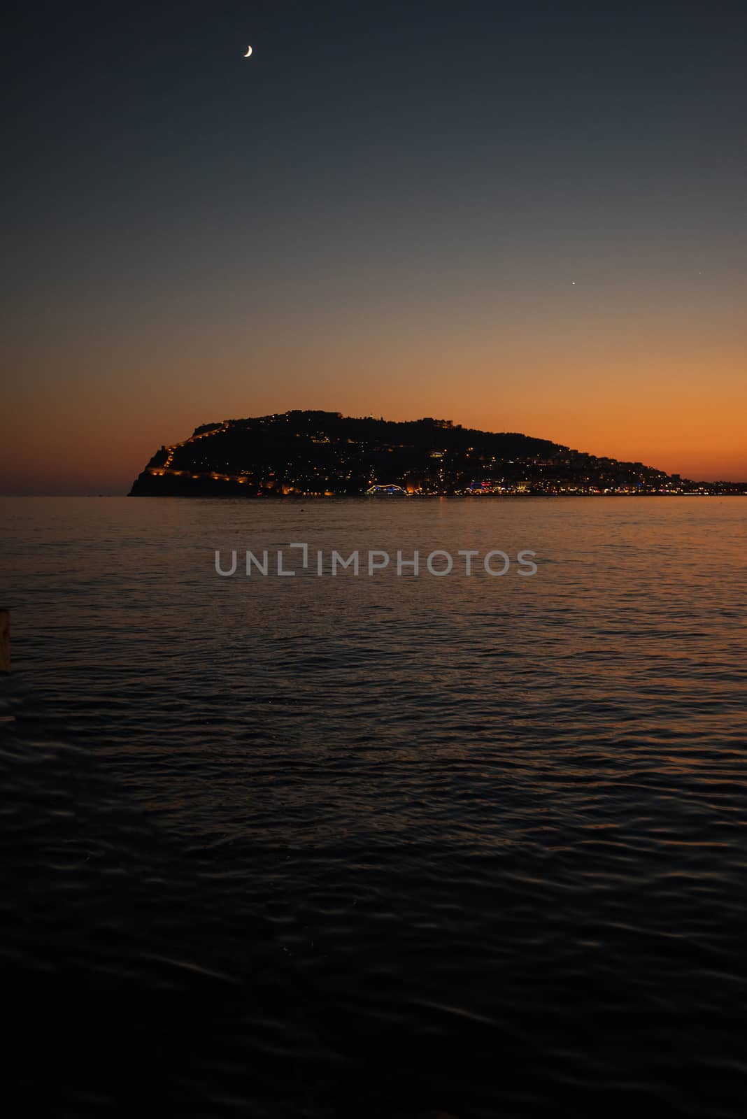 Alanya city, view from the beach, one of the famous destinations in Turkey