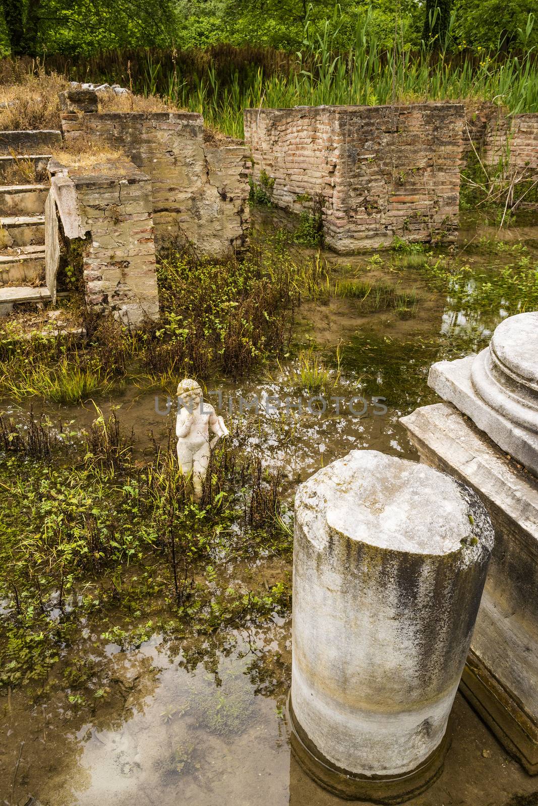 Archaic statue at ancient Dion Archeological Site in Greece by ankarb