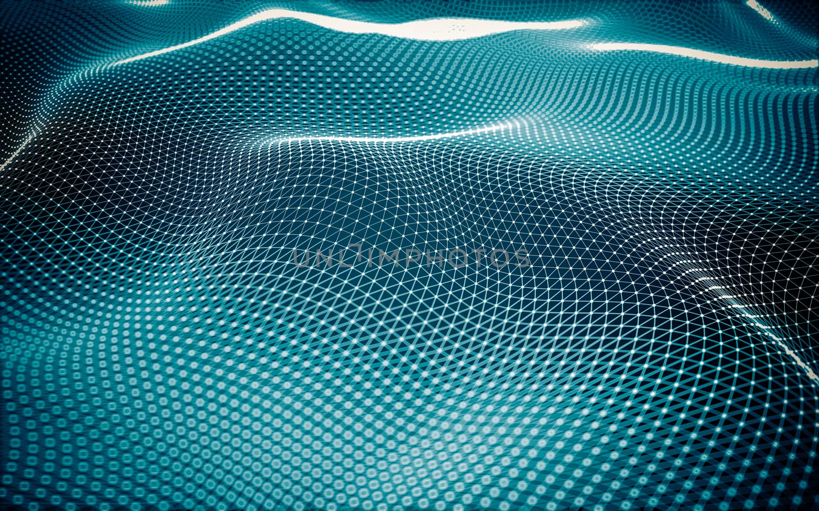 Abstract polygonal space low poly dark background with connecting dots and lines. Connection structure. 3d rendering