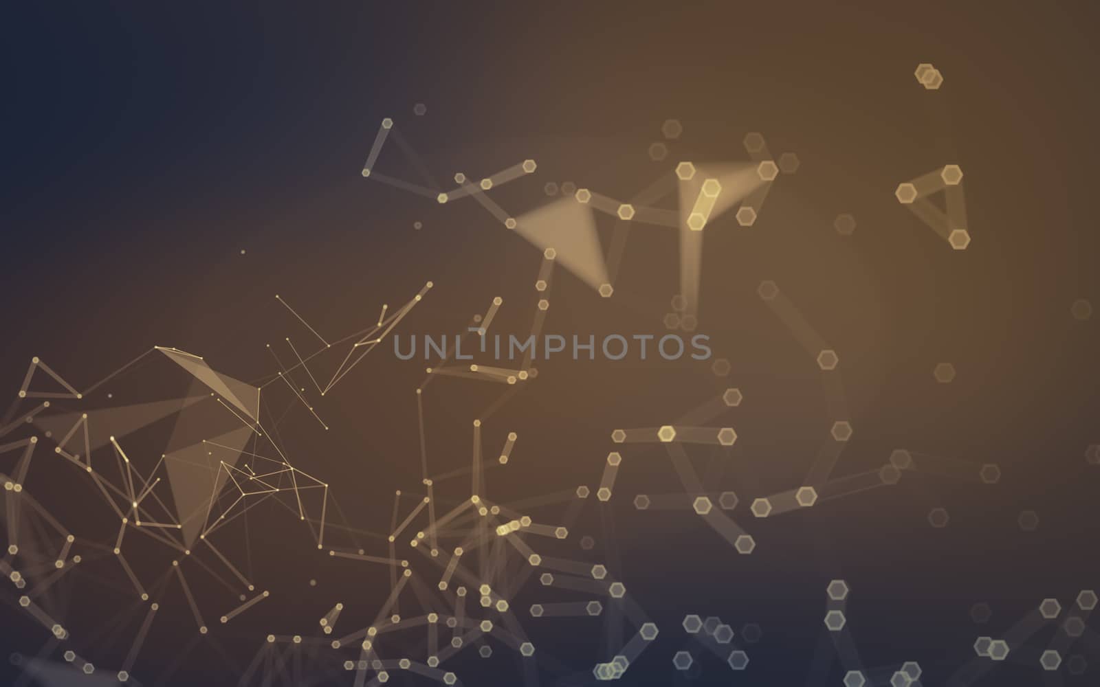 Abstract polygonal space low poly dark background with connecting dots and lines. Connection structure. 3d rendering