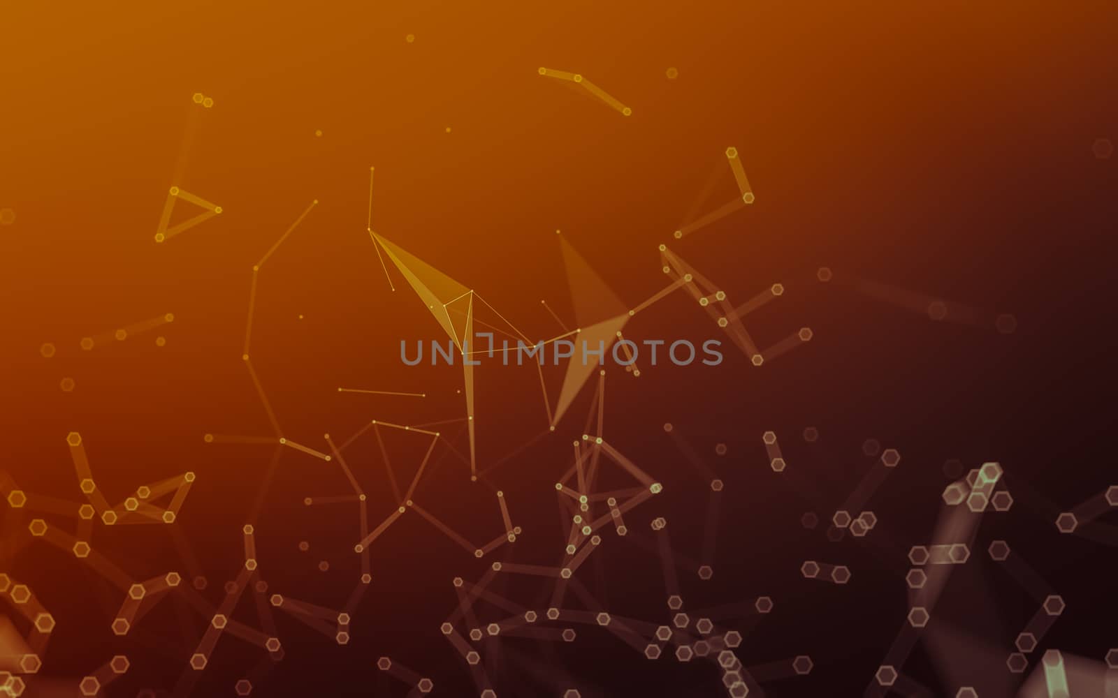 Abstract polygonal space low poly dark background with connecting dots and lines. Connection structure. 3d rendering