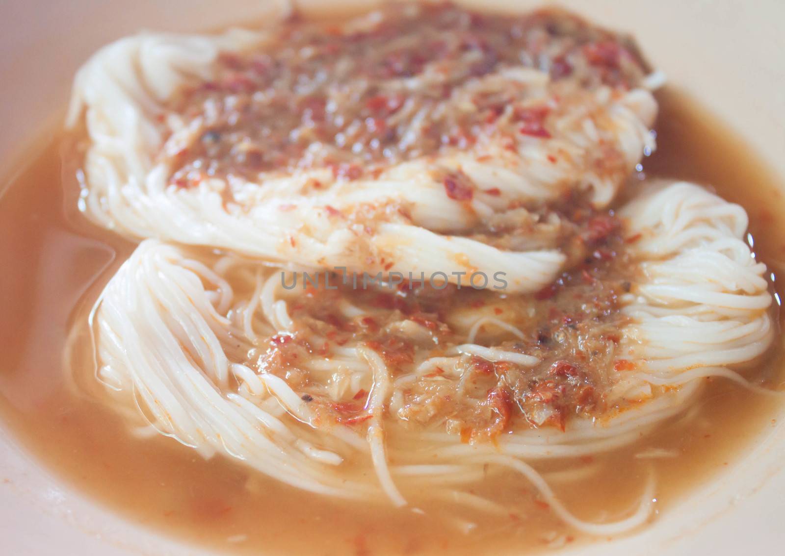 Vermicelli with agents Is a popular food in Thailand