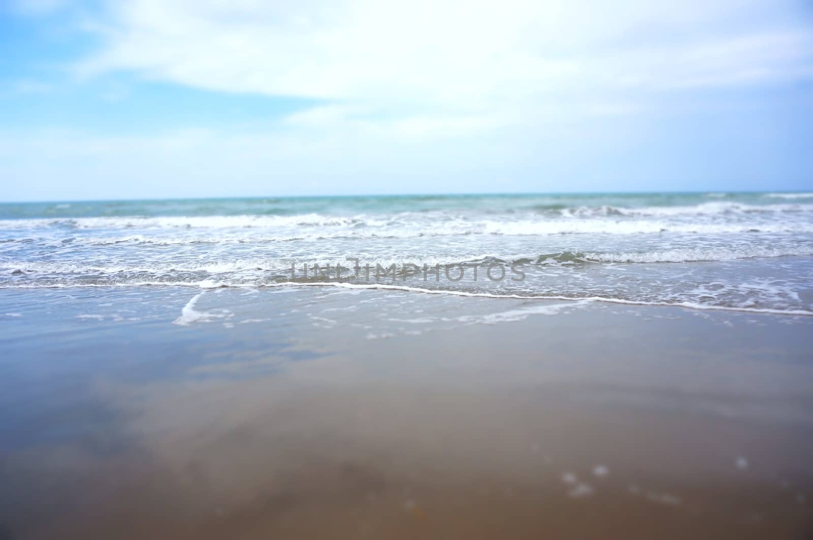 The beach, ocean and the sky in Tuscany, Italy.