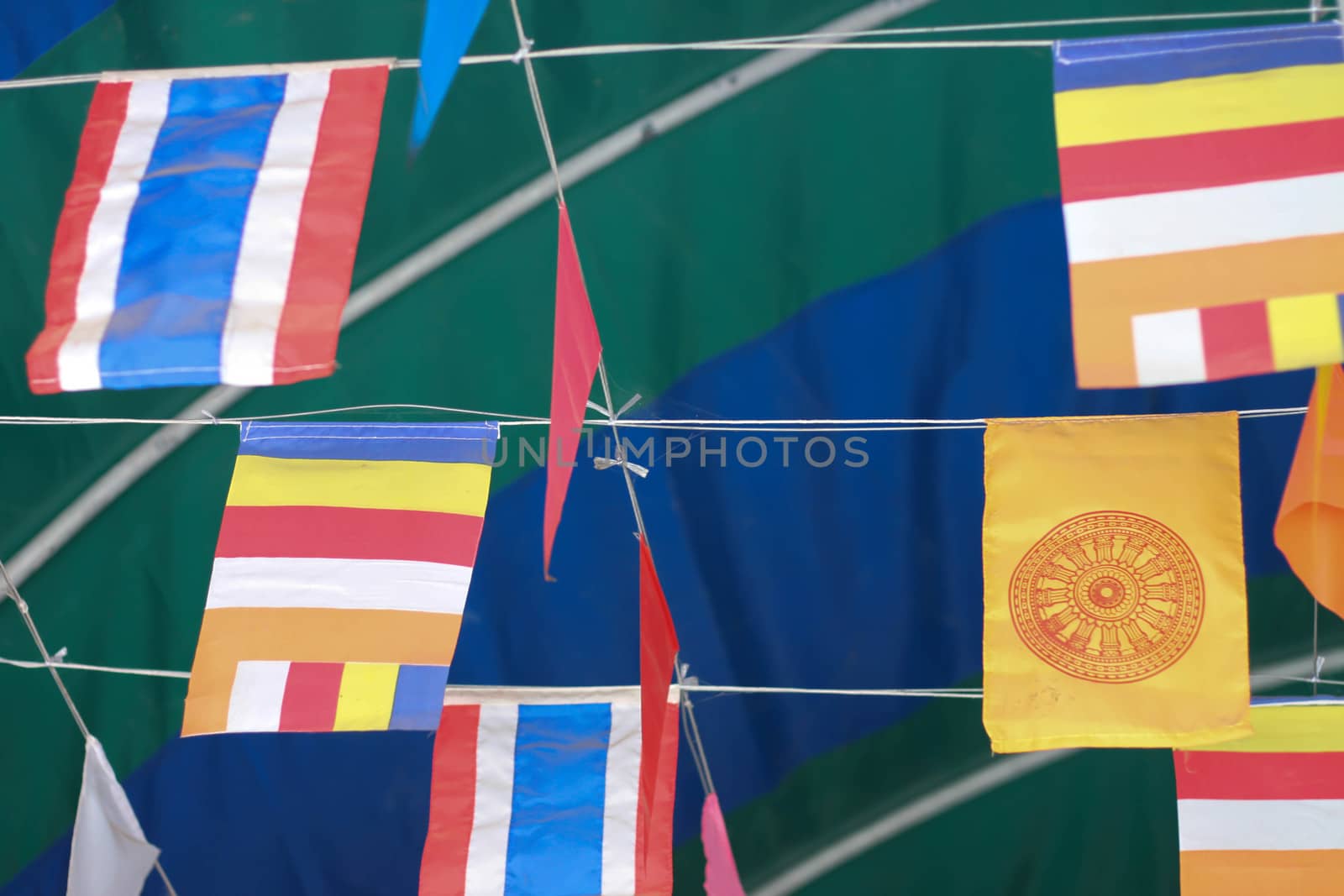 Thailand Buddhist flag In ceremony by primzrider