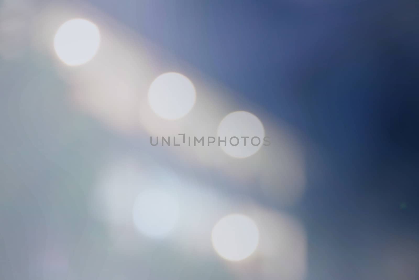 Blue and white bokeh background