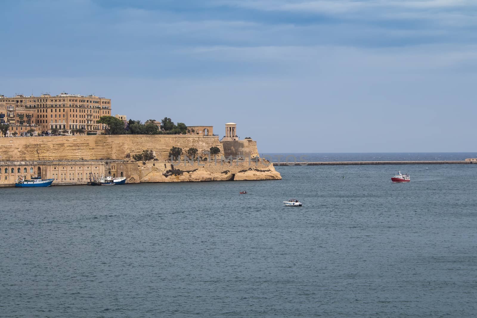 Maltese capital Valletta, which is on the World Heritage Site and European Capital of Culture in the near future. Mediterreanean sea and the fortress.