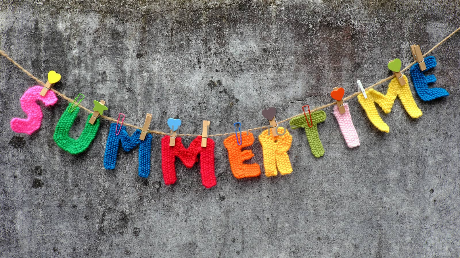 Summer letter, summertime background with alphabet on old wall background