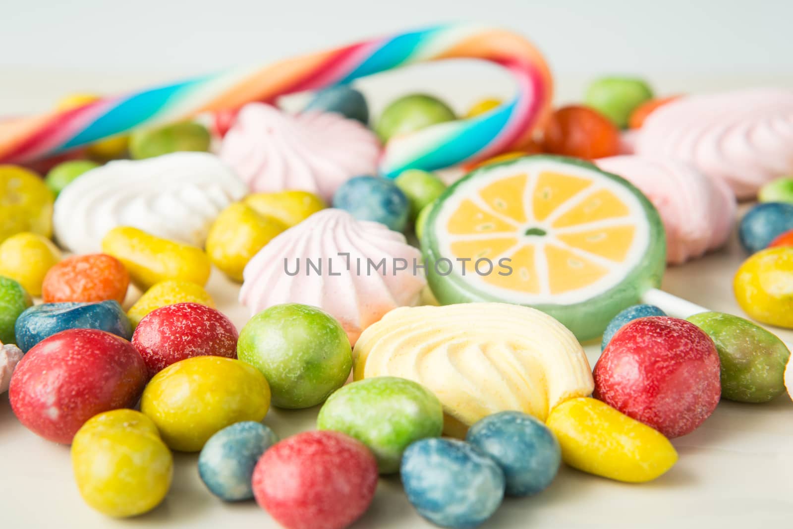 colorful fruity bean candy with different flavors