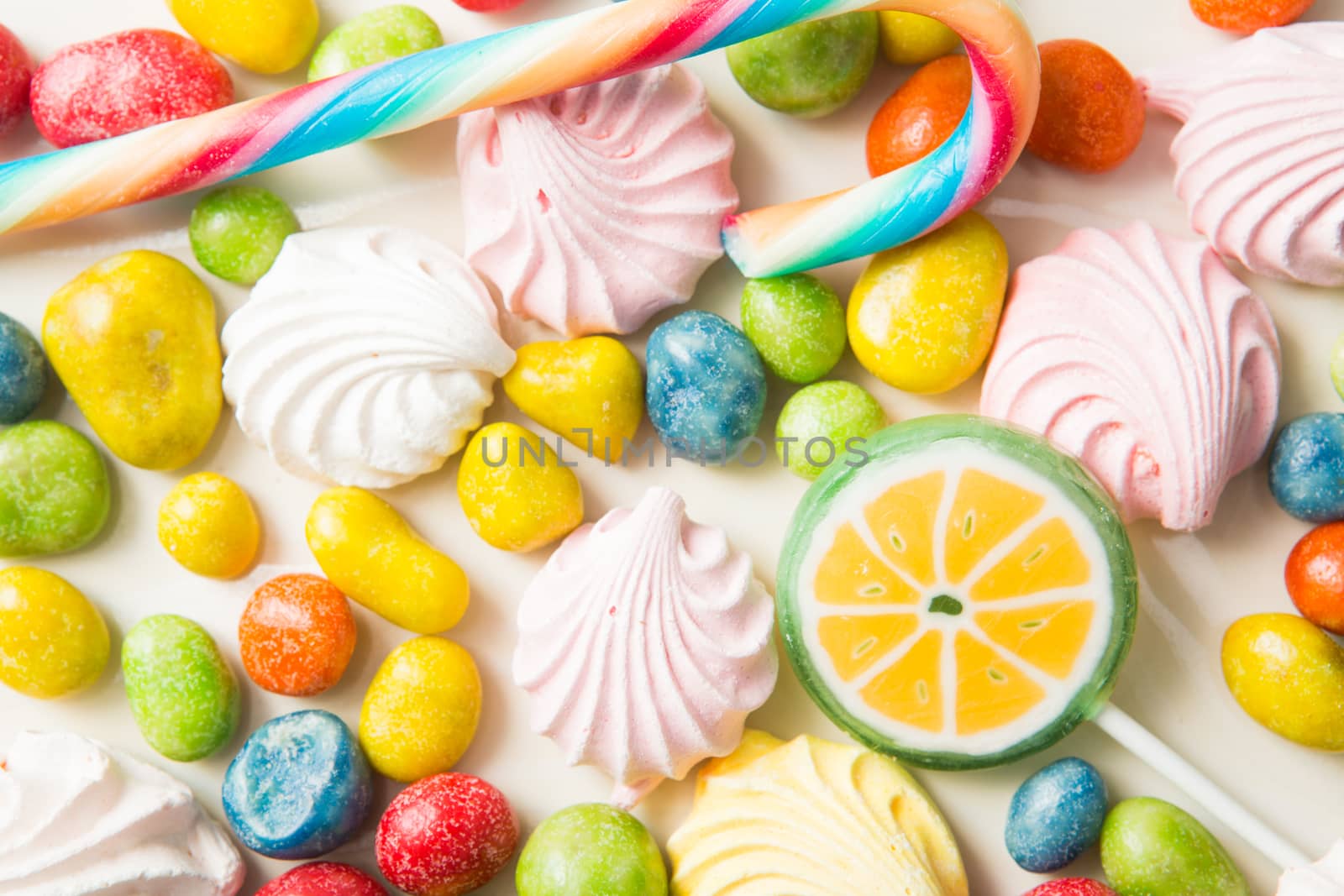 colorful fruity bean candy with different flavors