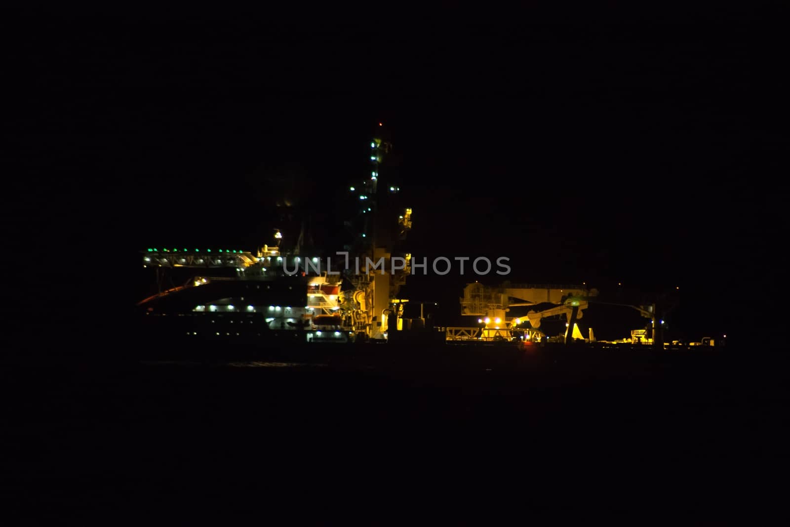 Freighter shot at night