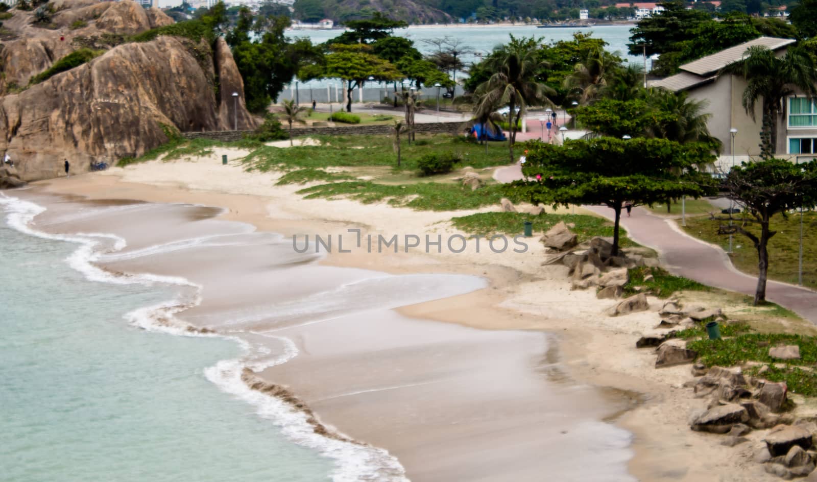 Empty beach in Vitória Brazil