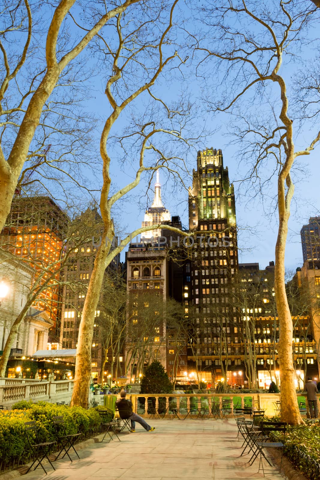 Night lights by Bryant park by rmbarricarte