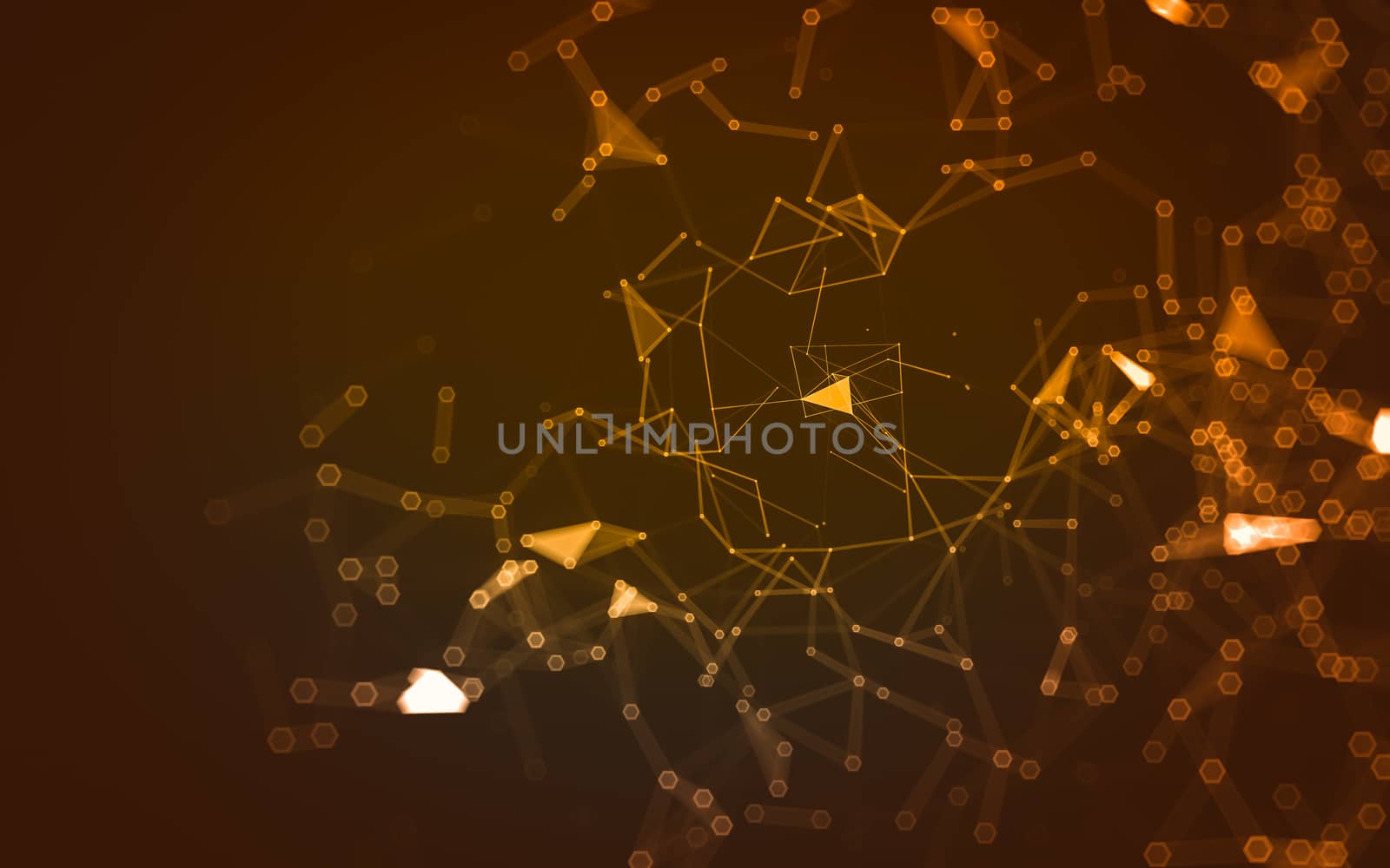 Abstract polygonal space low poly dark background, 3d rendering by teerawit