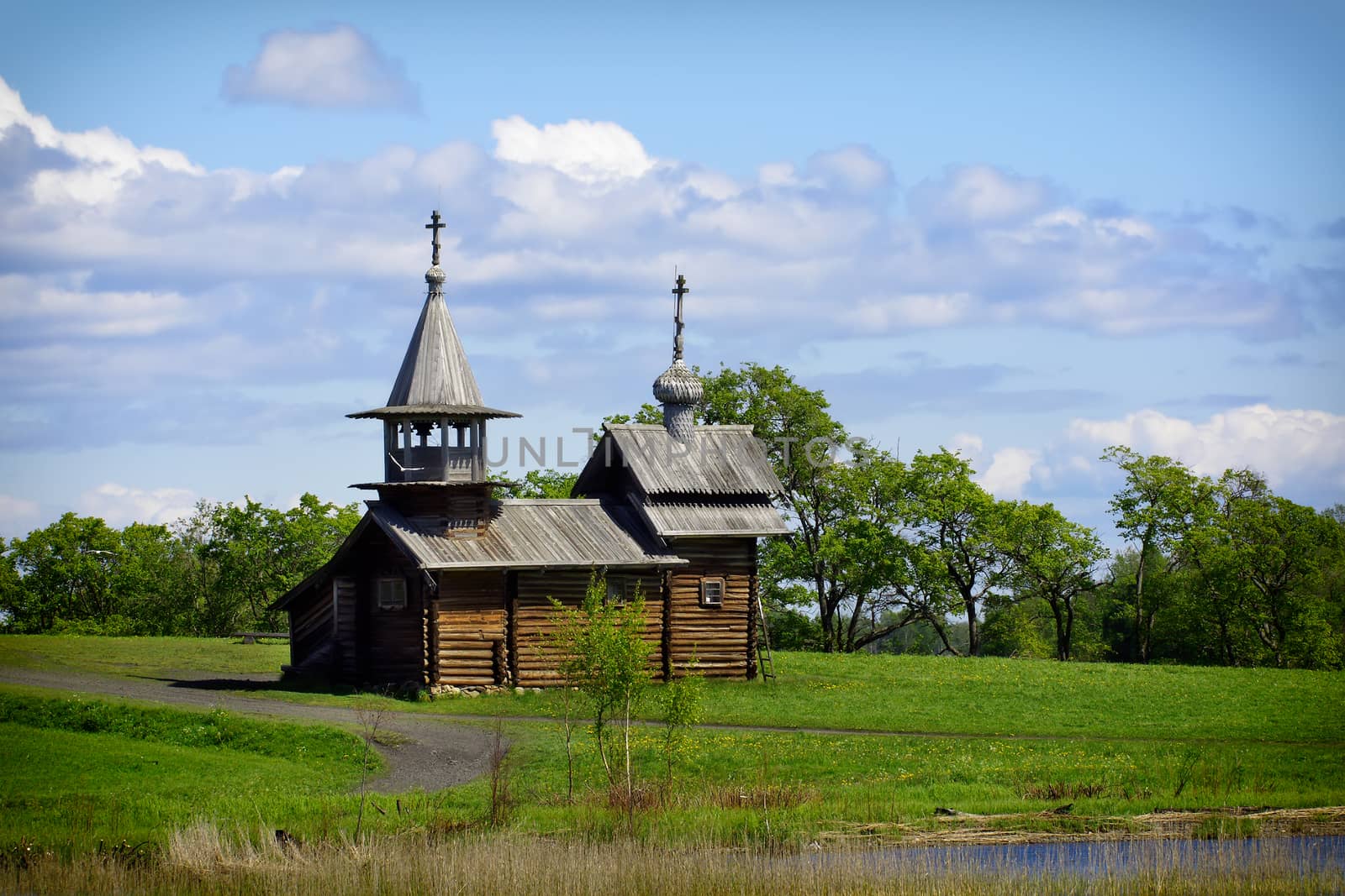 Old wooden orthodox church, Kizhi island, Karelia, Russia by mowgli