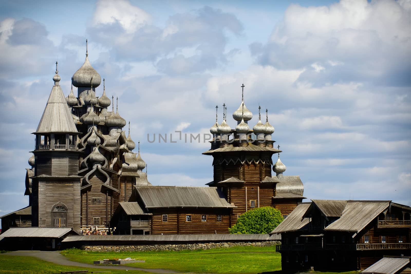 Traditional wooden Russian church on the island of Kizhi by mowgli