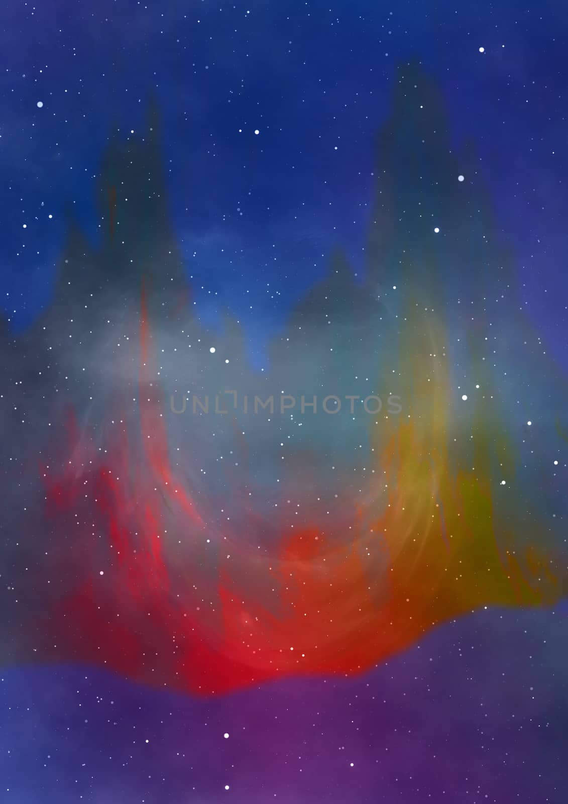 Star field in space, a nebulae and a gas congestion