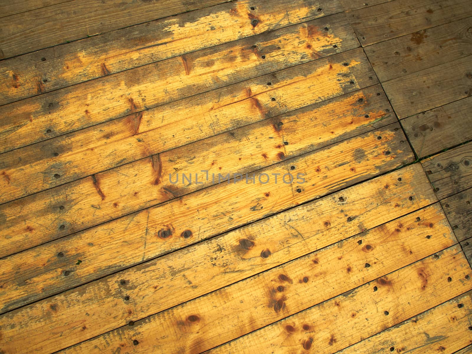 Old rustic handmade country style wooden floor