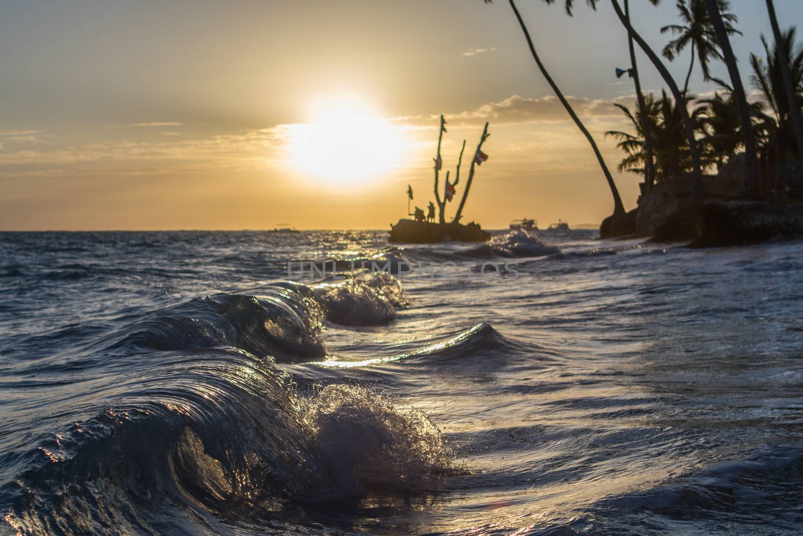 sunrise on the sea early in the morning tide