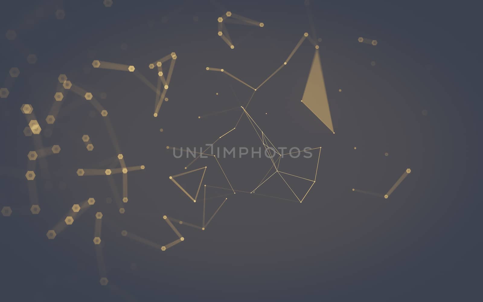 Abstract polygonal space low poly dark background with connecting dots and lines. Connection structure. 3d rendering