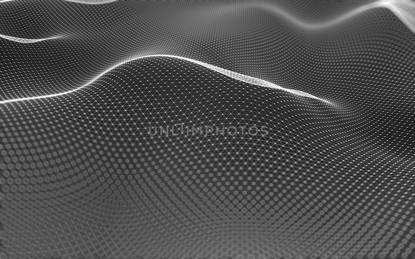 Abstract polygonal space low poly dark background, 3d rendering by teerawit