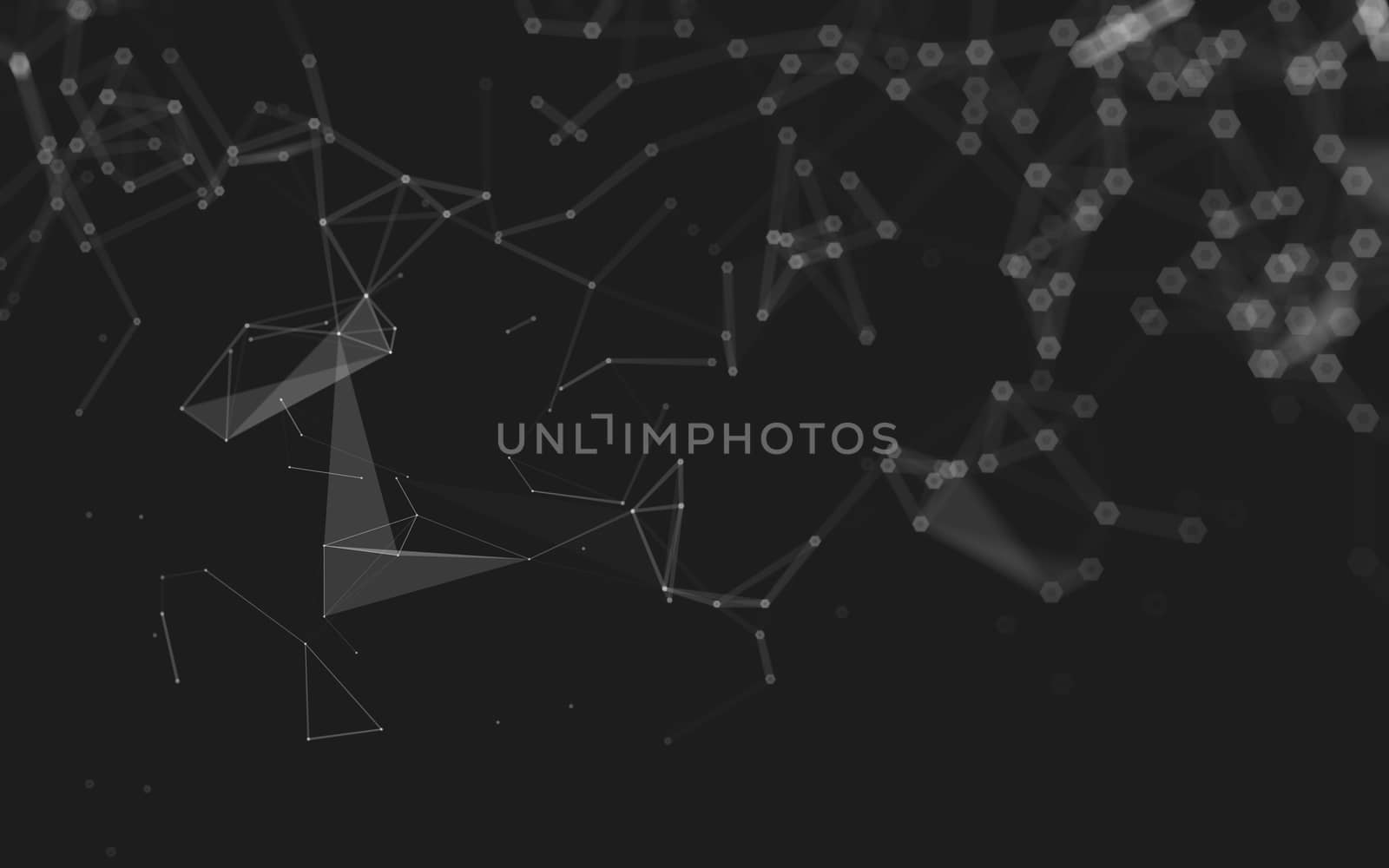 Abstract polygonal space low poly dark background, 3d rendering by teerawit