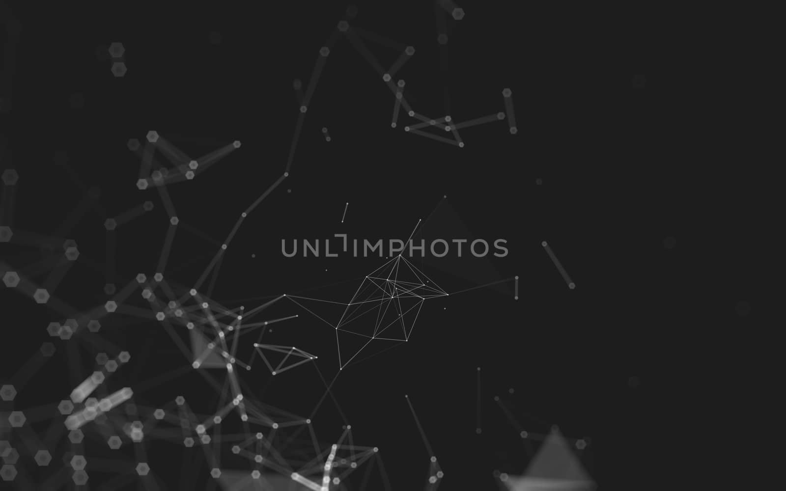 Abstract polygonal space low poly dark background, 3d rendering by teerawit