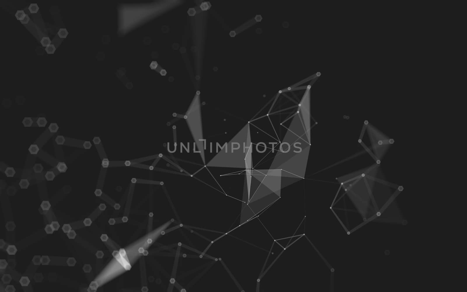 Abstract polygonal space low poly dark background with connecting dots and lines. Connection structure. 3d rendering