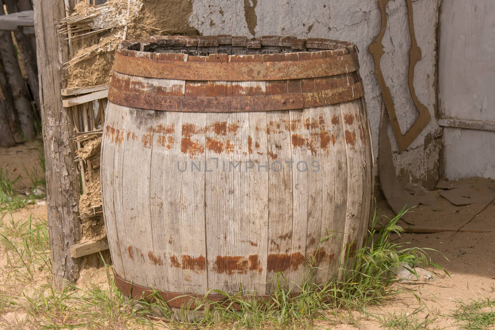 Old wooden barrel