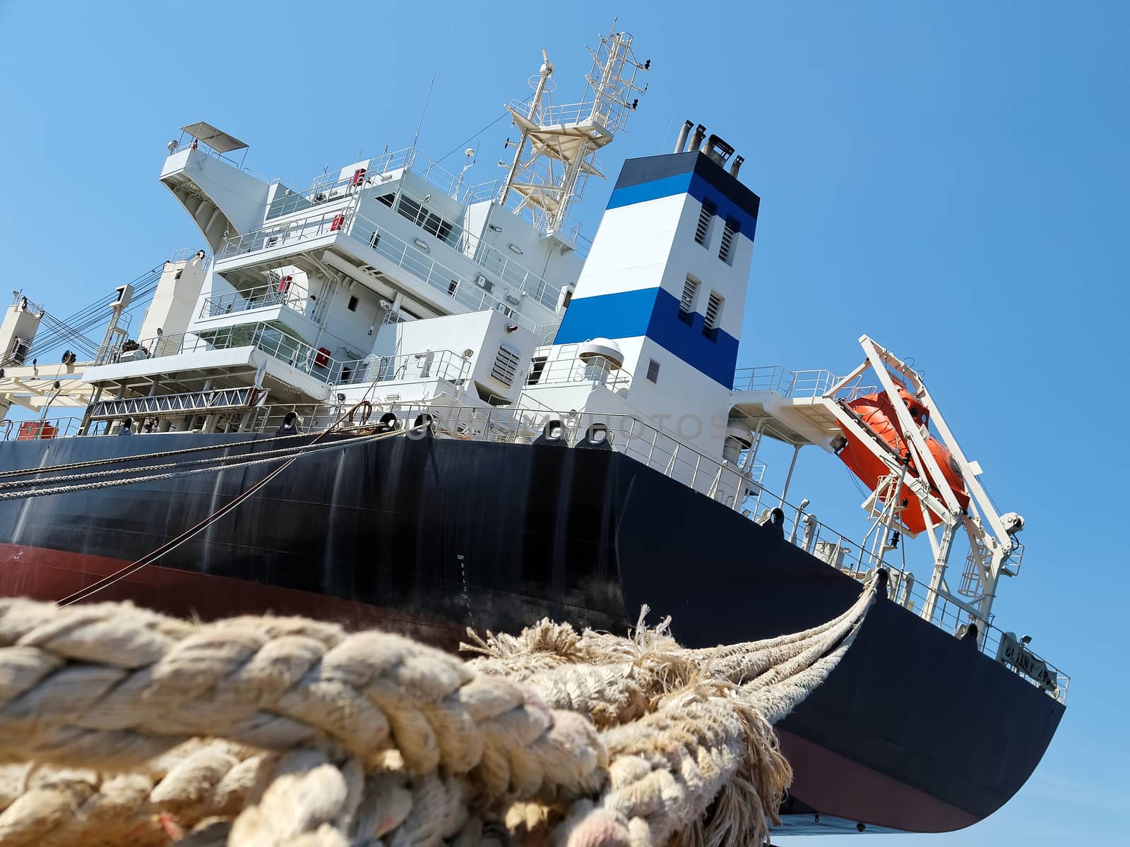 cargo ship docked in port