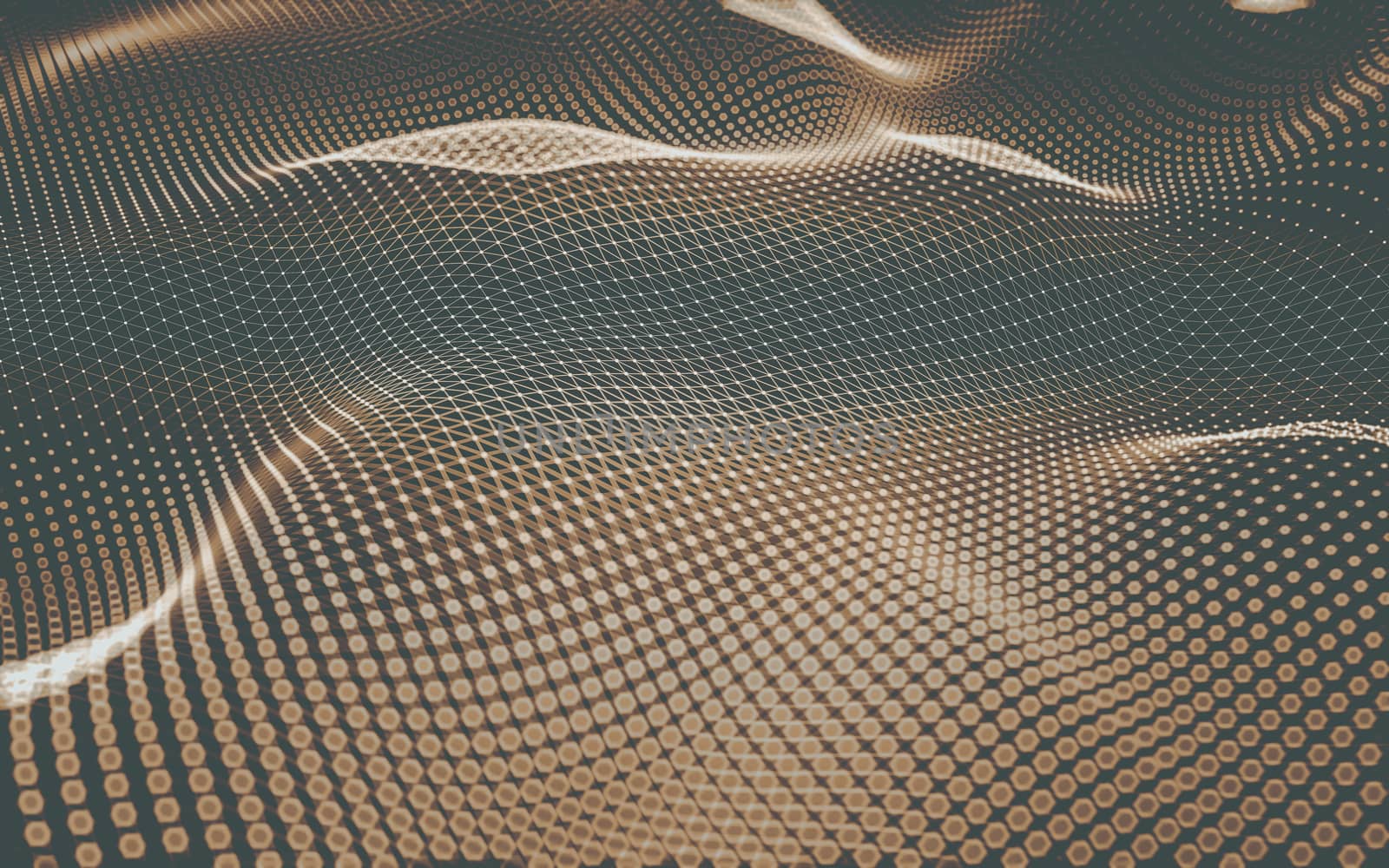 Abstract polygonal space low poly dark background with connecting dots and lines. Connection structure. 3d rendering