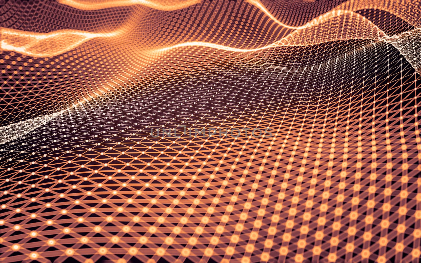 Abstract polygonal space low poly dark background with connecting dots and lines. Connection structure. 3d rendering