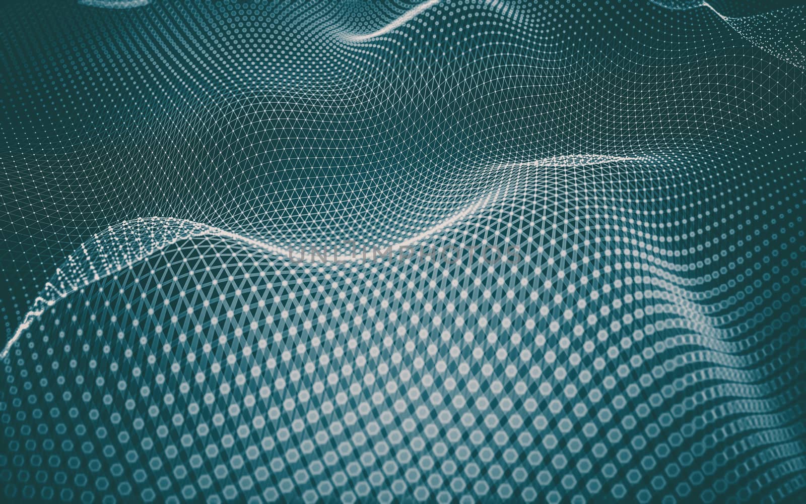 Abstract polygonal space low poly dark background with connecting dots and lines. Connection structure. 3d rendering