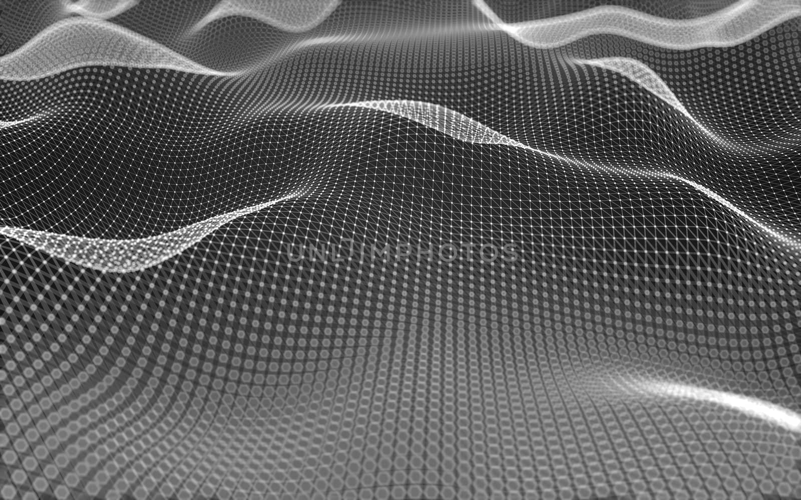 Abstract polygonal space low poly dark background with connecting dots and lines. Connection structure. 3d rendering