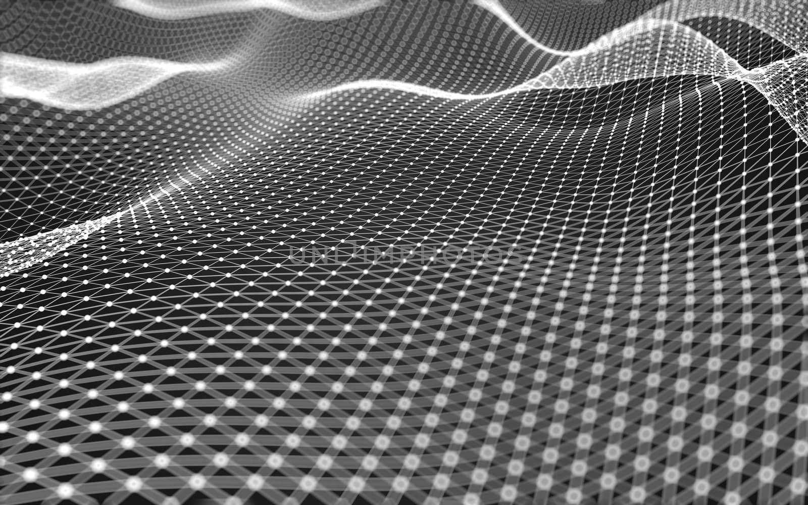 Abstract polygonal space low poly dark background with connecting dots and lines. Connection structure. 3d rendering