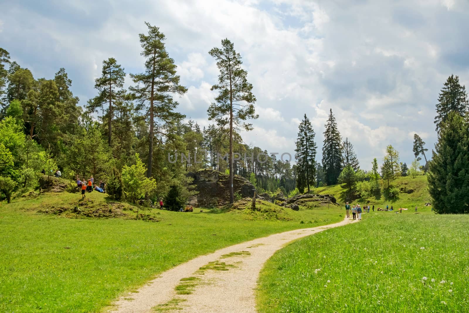 Path through the Wental valley at Swabian Alps near Steinheim and Bartholomae