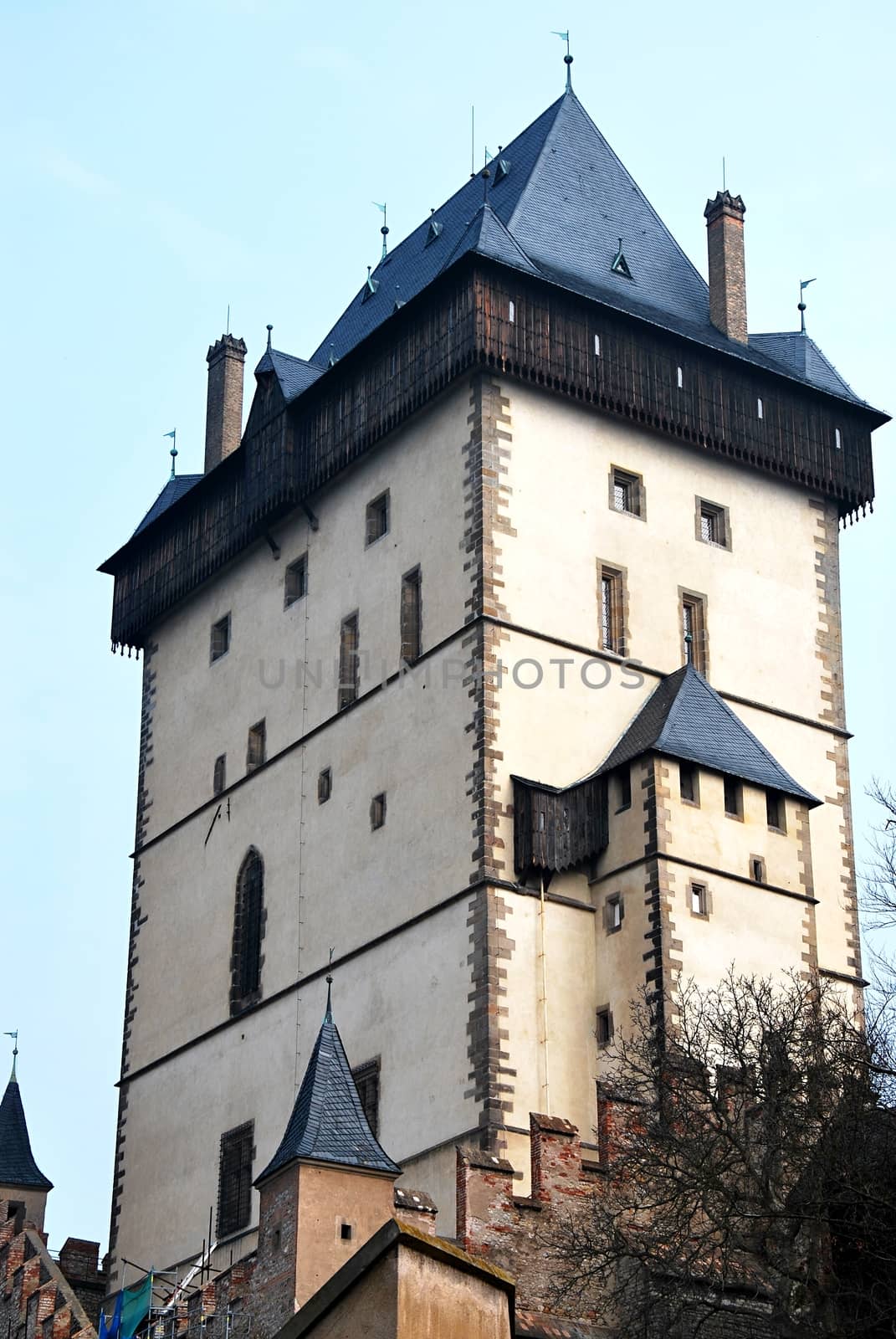 The tower of Karlstejn castle.  by hamik