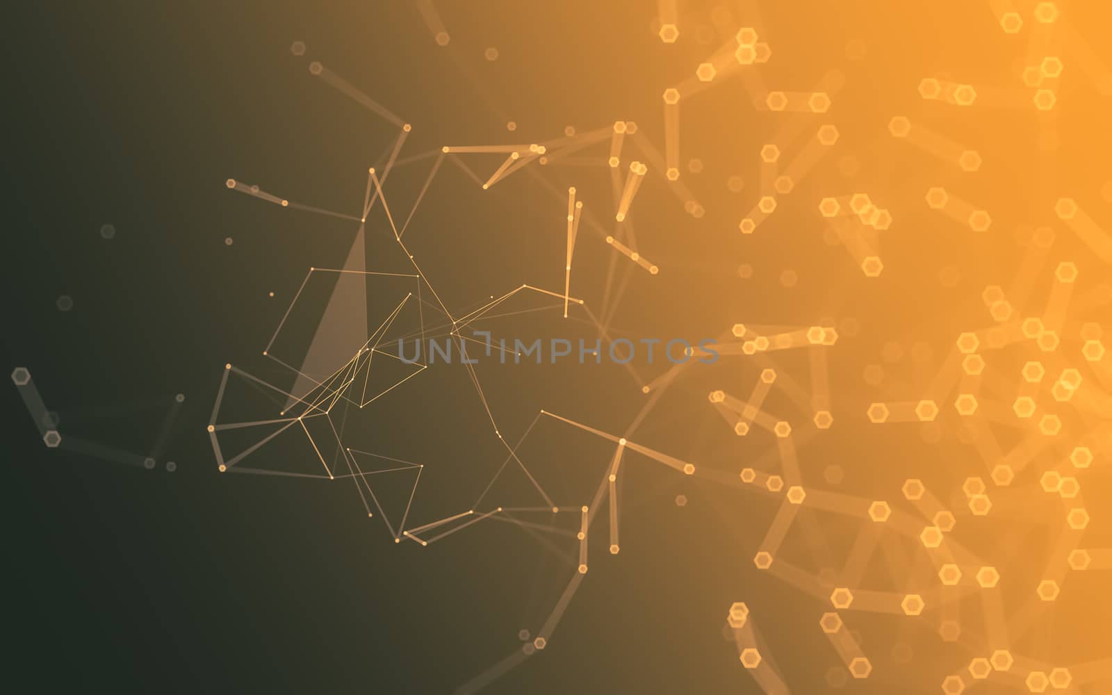 Abstract polygonal space low poly dark background with connecting dots and lines. Connection structure. 3d rendering