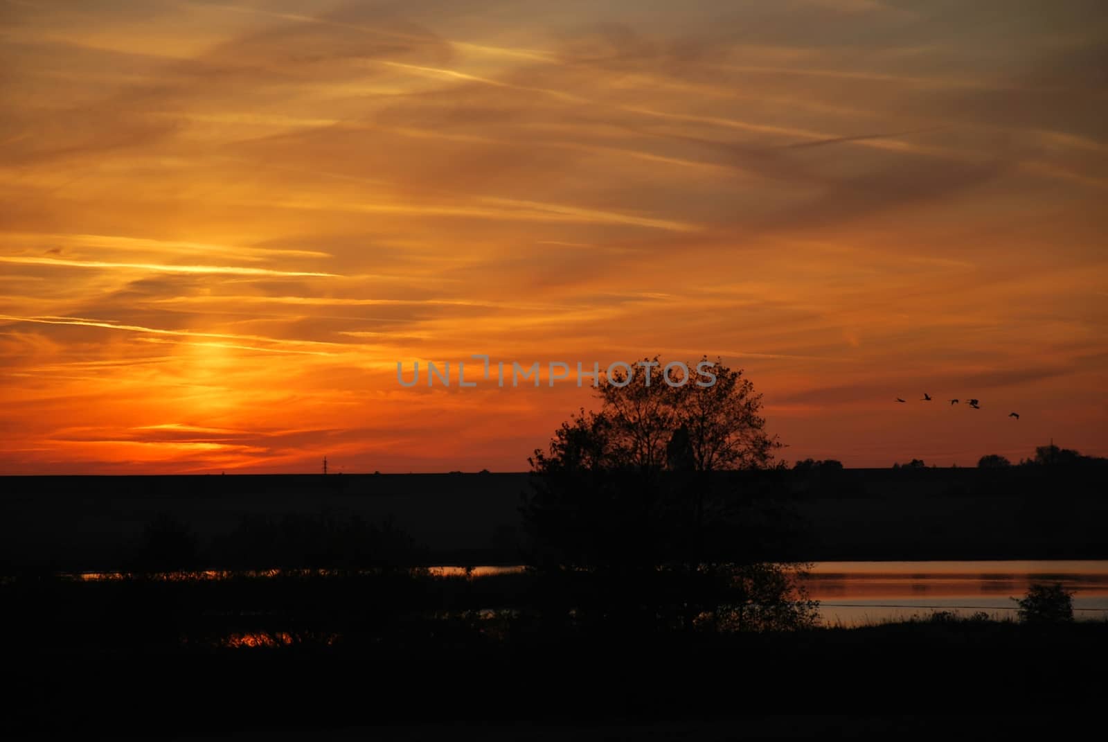 Sunset over the pond by hamik