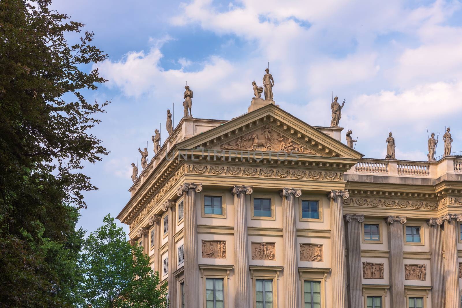 Villa Reale, Milan,Italy; view of beautiful neoclassic palace.