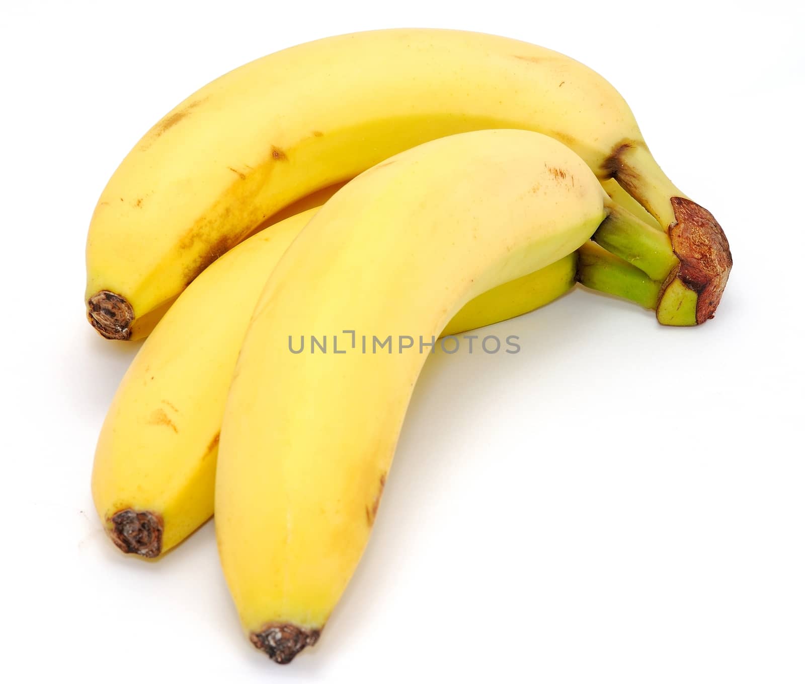 Closeup image of banana isolated on the white background.