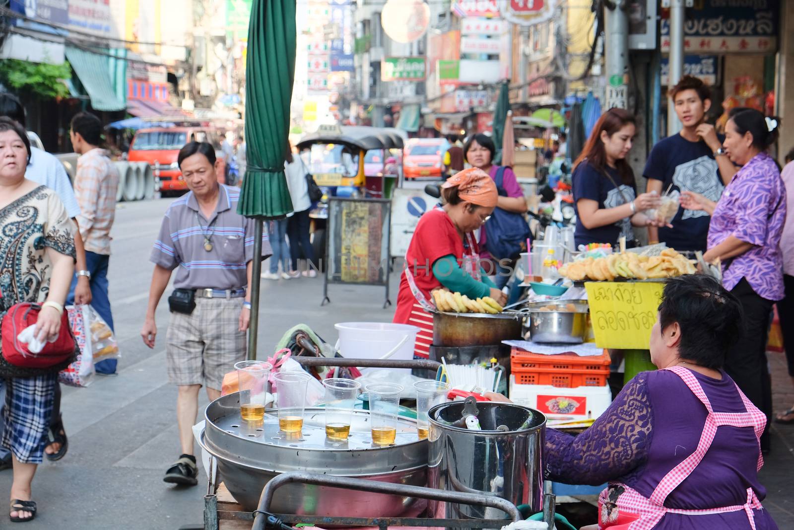 street food at Yaowarat Road. by ponsulak