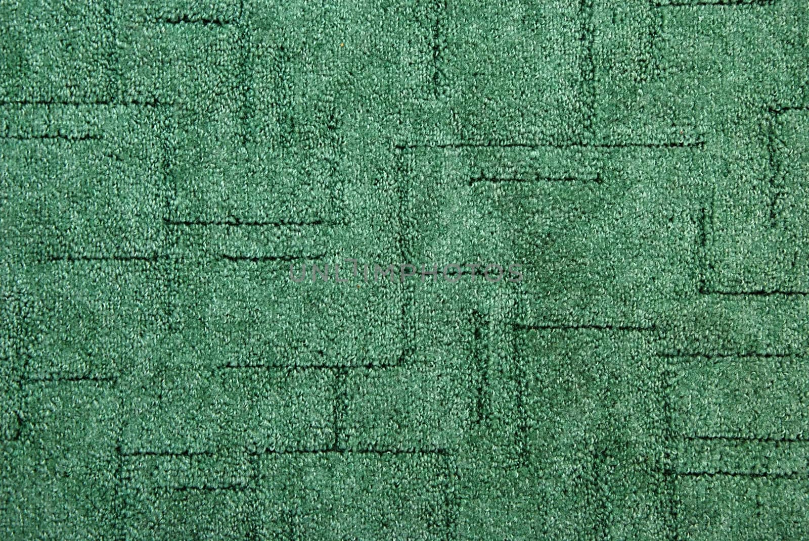 Green carpet on the floor.