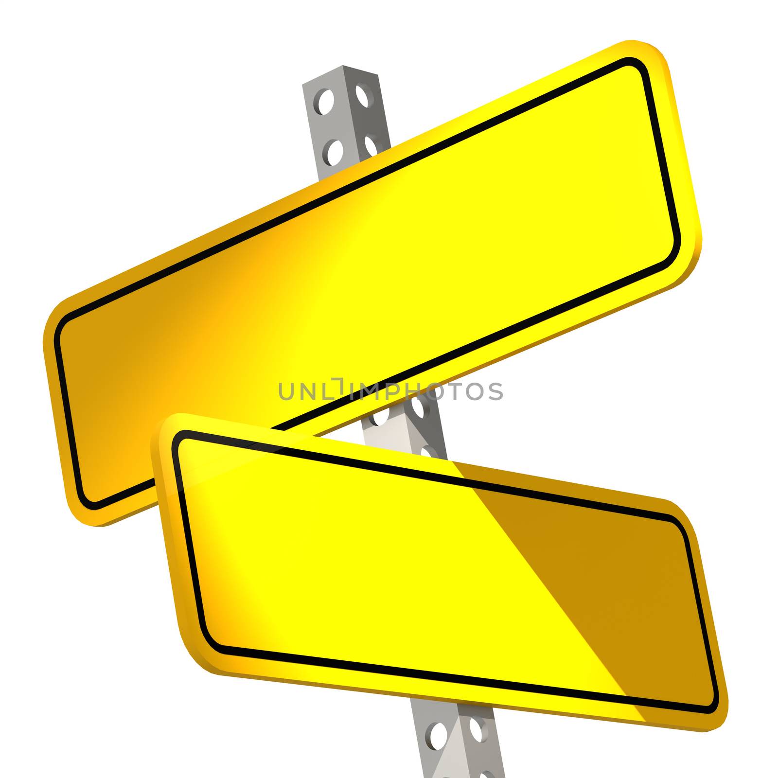 Yellow two road sign isolated by tang90246