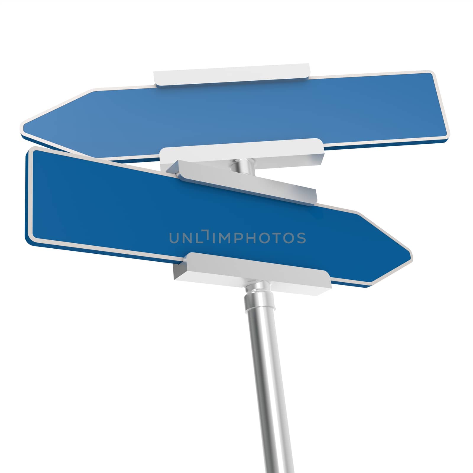 Blue signboard with metal pole by tang90246