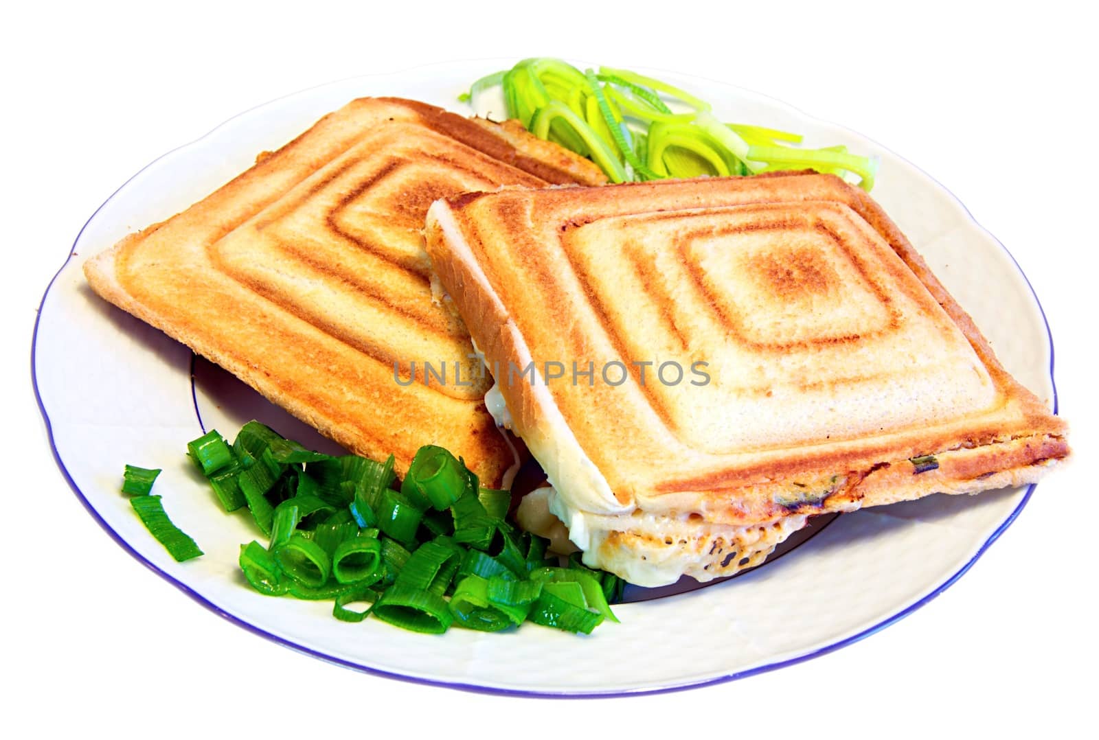 Fresh toast with ham and cheese