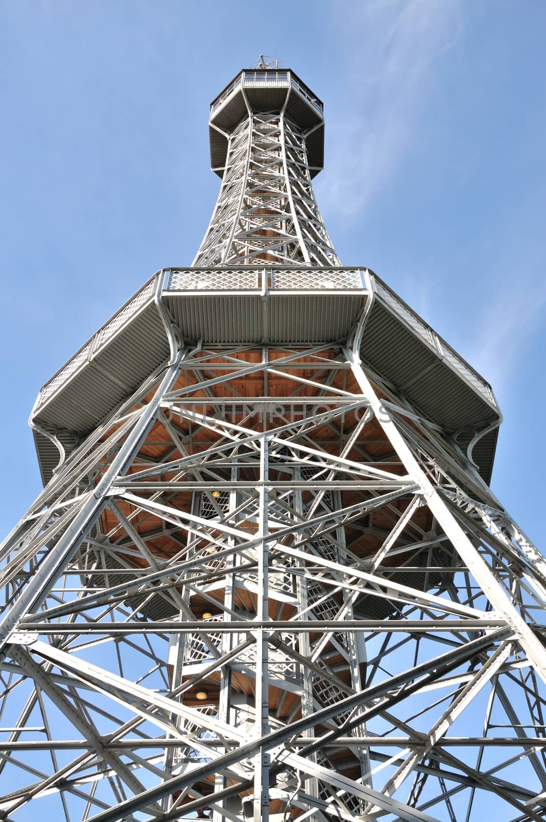 Lookout tower on Petrin Hill in Prague, Czech Republic.