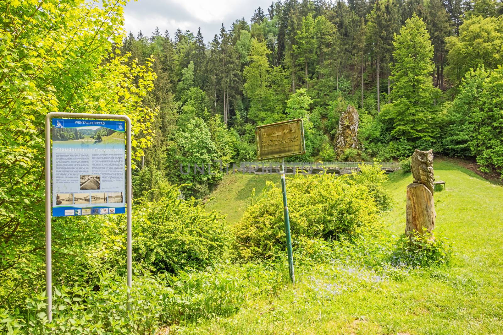 Wental valley dam signpost - Swabian Alps / Jura by aldorado