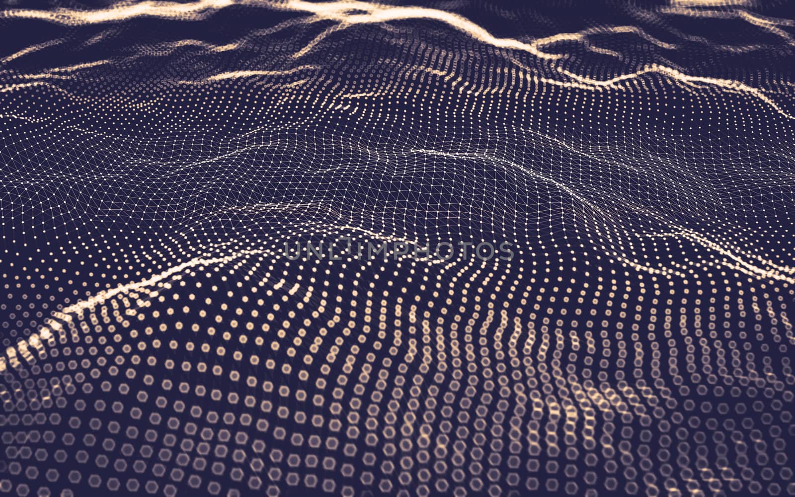 Abstract polygonal space low poly dark background with connecting dots and lines. Connection structure. 3d rendering