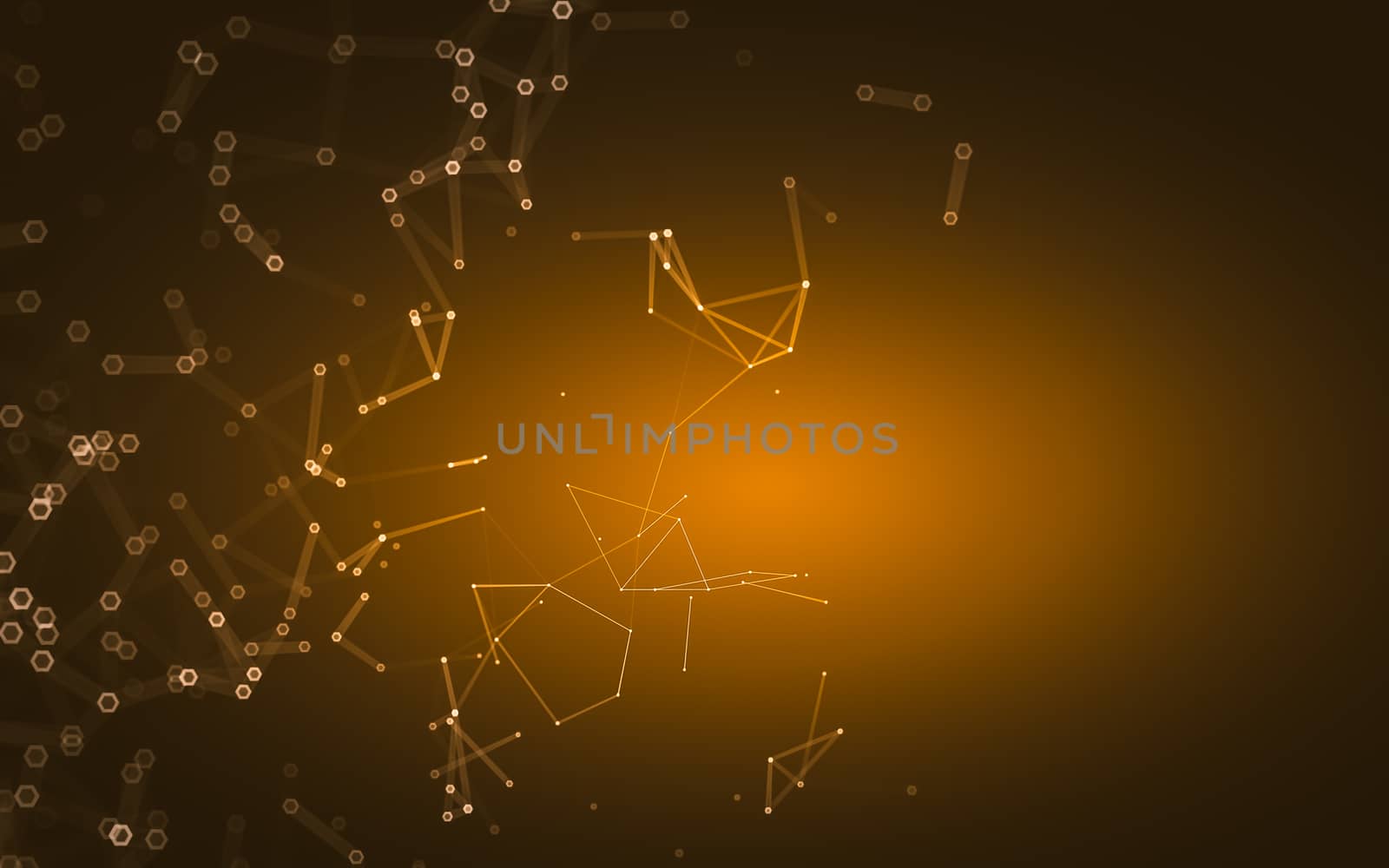 Abstract polygonal space low poly dark background with connecting dots and lines. Connection structure. 3d rendering