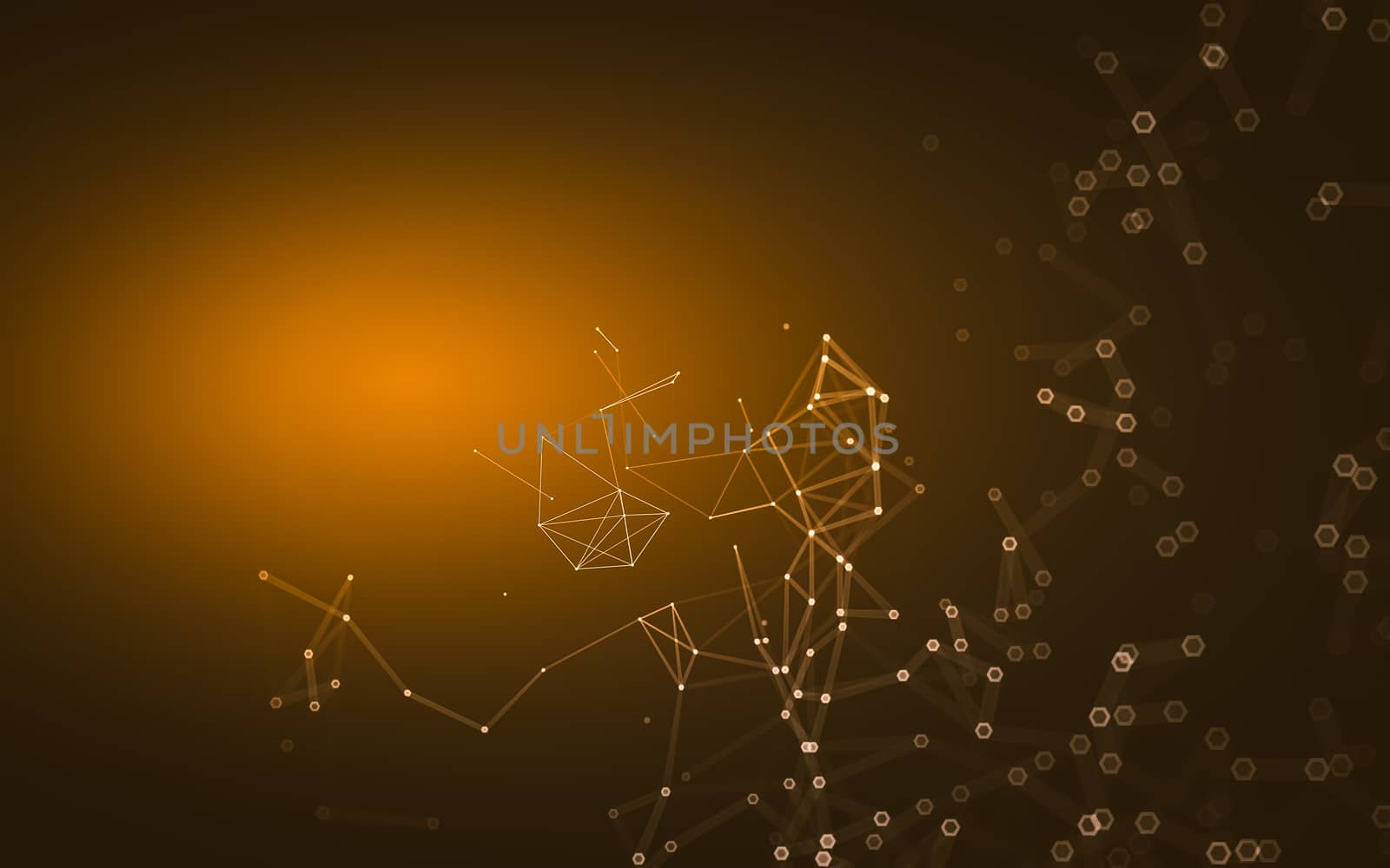 Abstract polygonal space low poly dark background with connecting dots and lines. Connection structure. 3d rendering